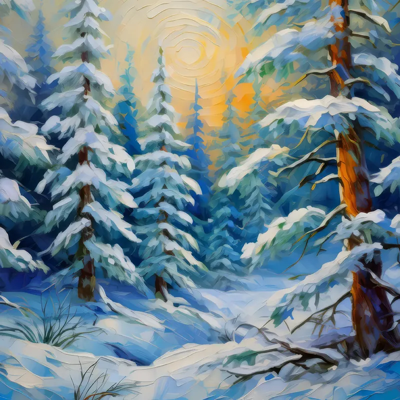 Painting: Snow-Draped Forest