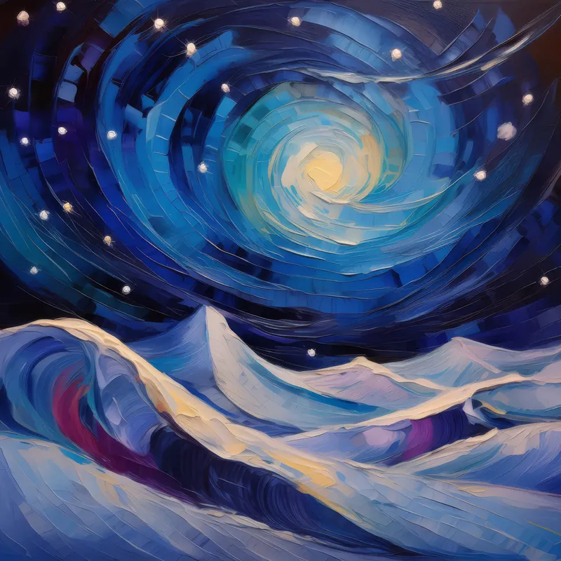 Painting: Snowdrifts Under Starlight