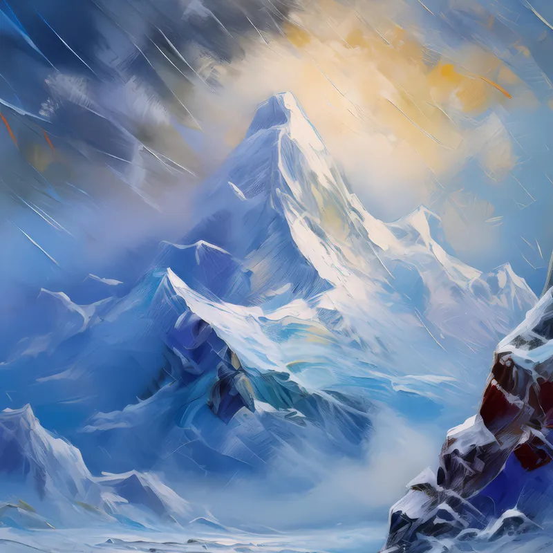 Painting: Snowstorm in Mountains