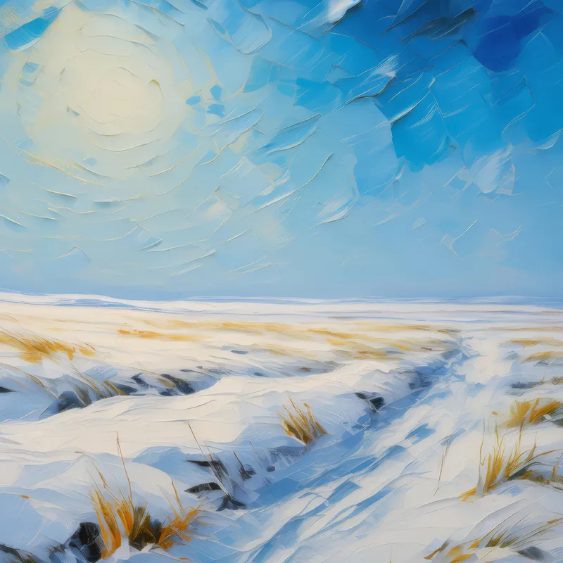 Painting: Snowy Arctic Landscape