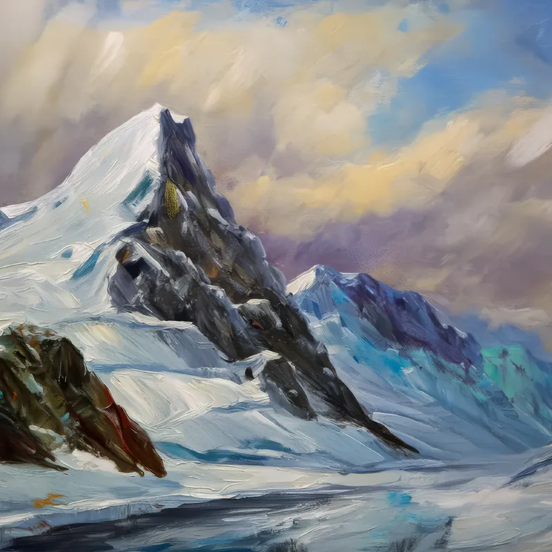 Painting: Snowy Ice Ridge