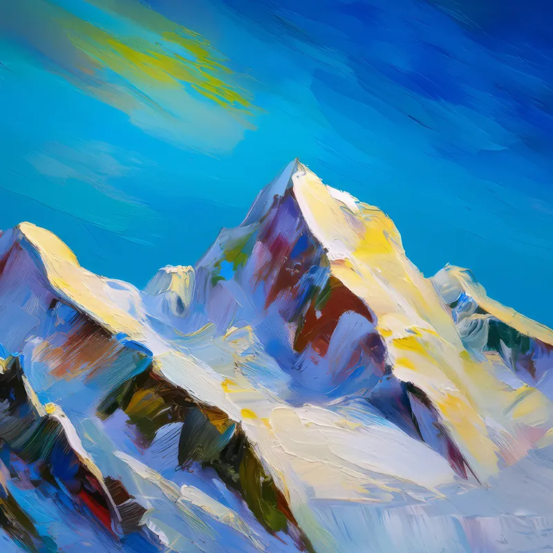 Painting: Snowy Mountain Peaks