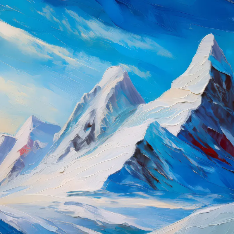 Painting: Snowy Mountain Ridge
