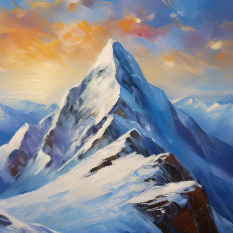 Painting: Snowy Mountain Summit