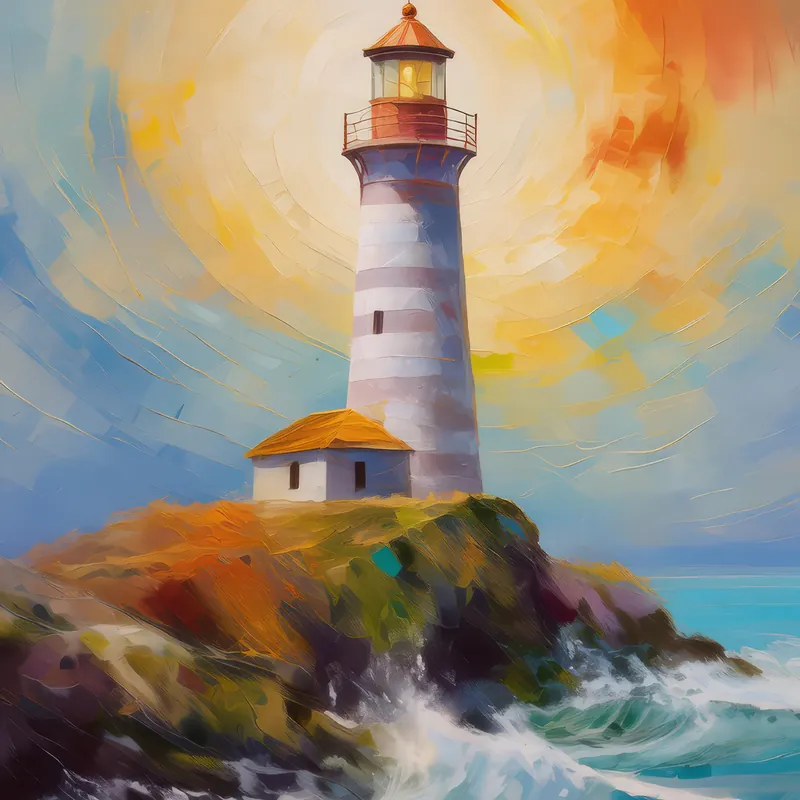 Painting: Solitary Plateau Lighthouse