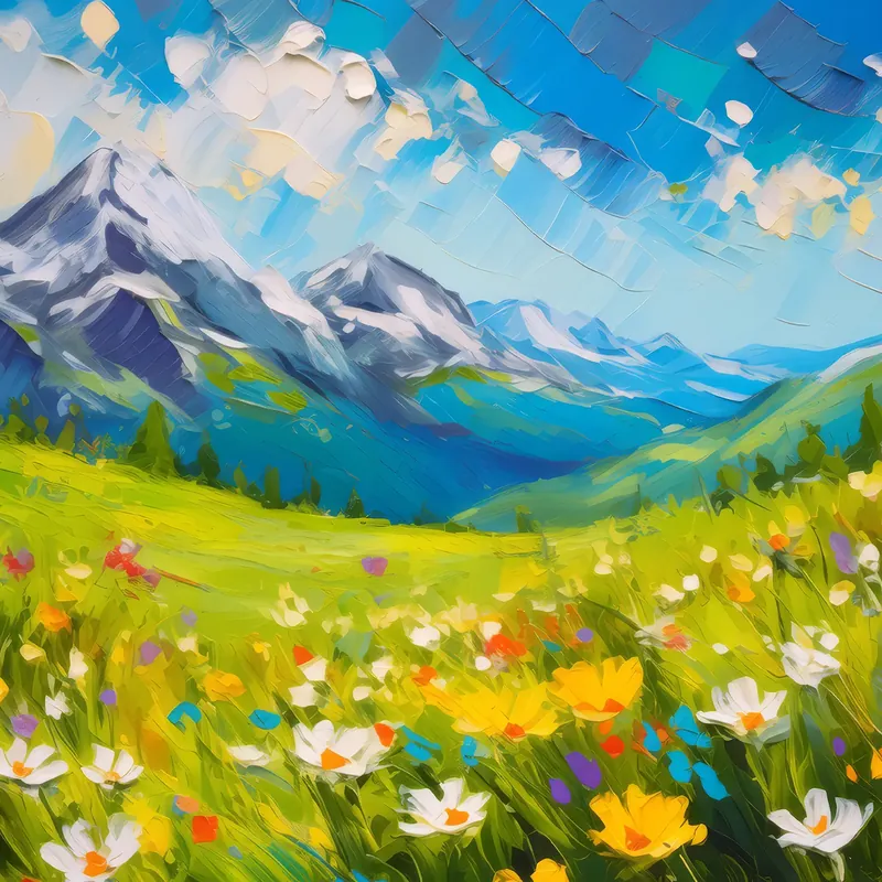 Painting: Spring Alpine Meadow
