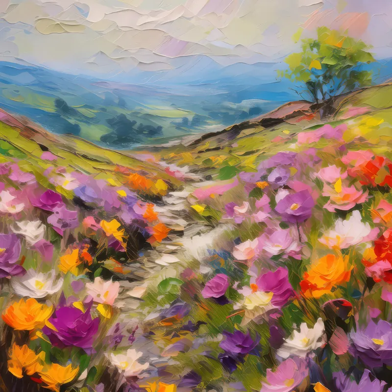 Painting: Spring Blooms Across Moor