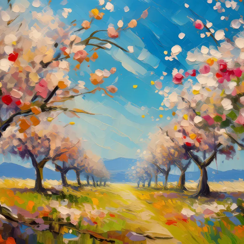 Painting: Spring Cherry Orchard