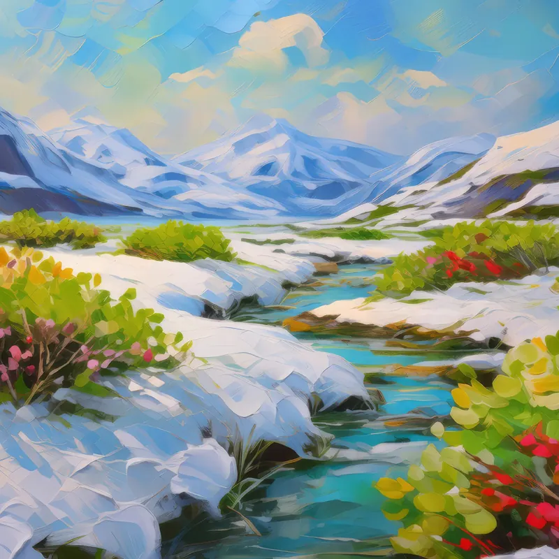 Painting: Spring Thaw in Tundra