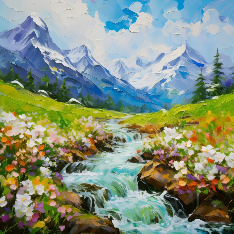 Painting: Spring Thaw in the Alps