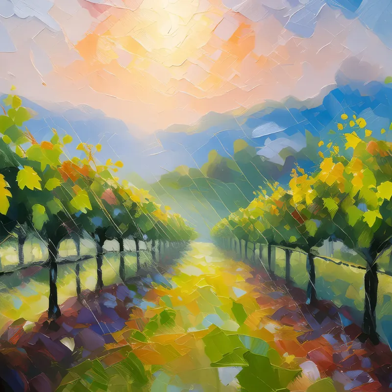 Painting: Spring Vineyard Dawn