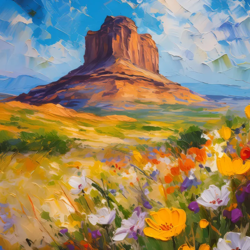 Painting: Springtime Mesa Scene