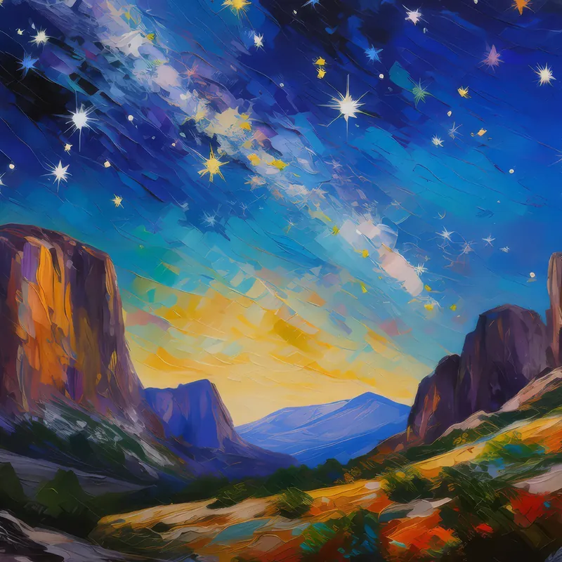 Painting: Starlit Crag Serenade