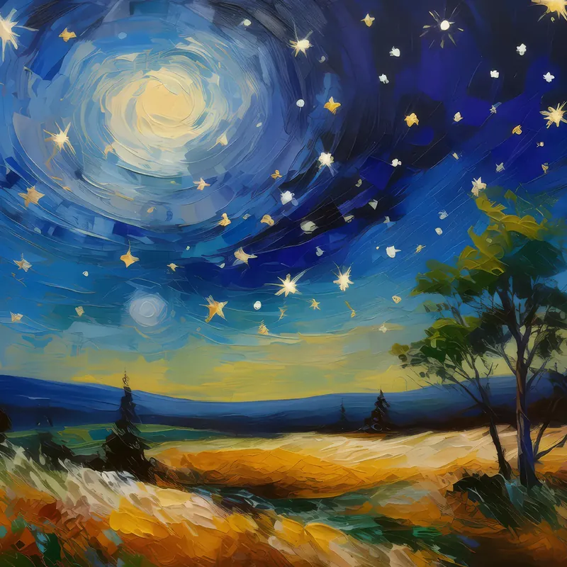 Painting: Starlit Night over Moor