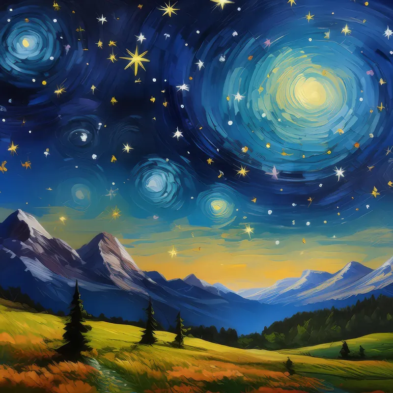 Painting: Starlit Plateau Night