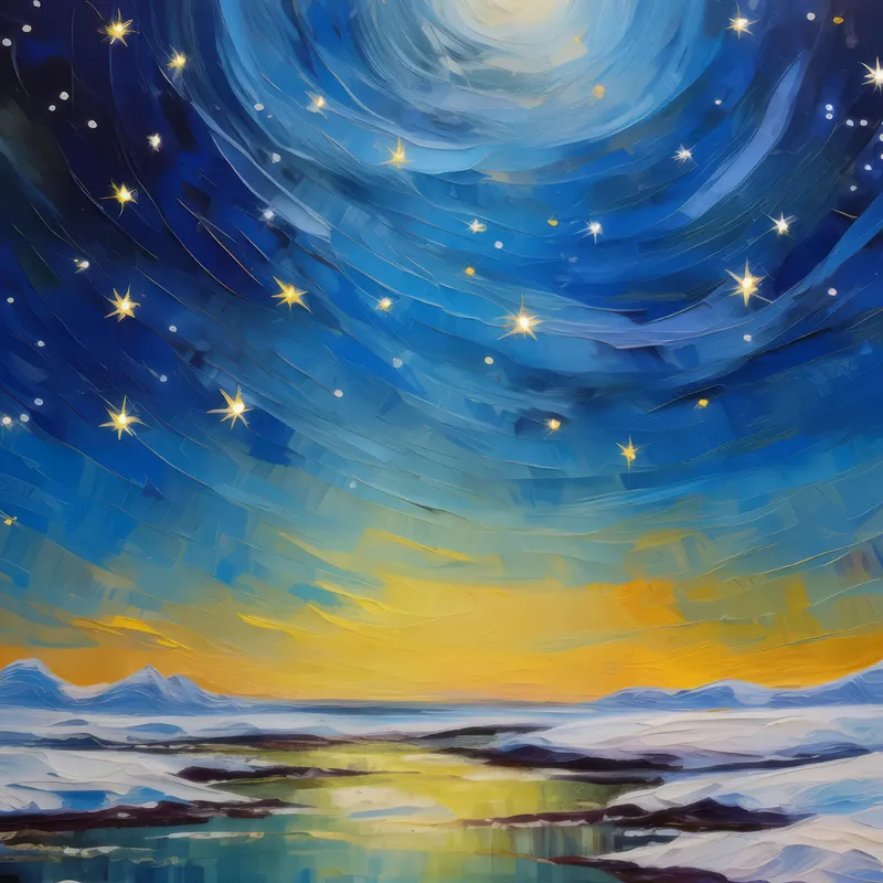 Painting: Starlit Sky Above the Ice