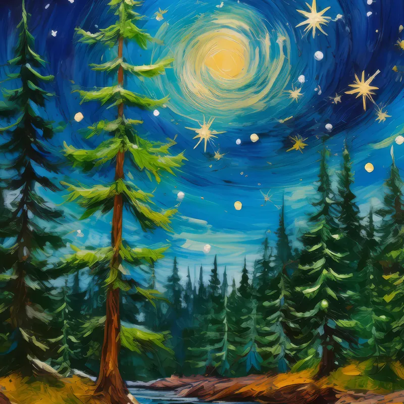 Painting: Starry Boreal Night