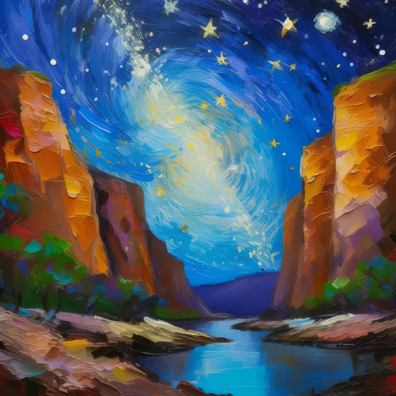 Painting: Starry Canyon Chasm