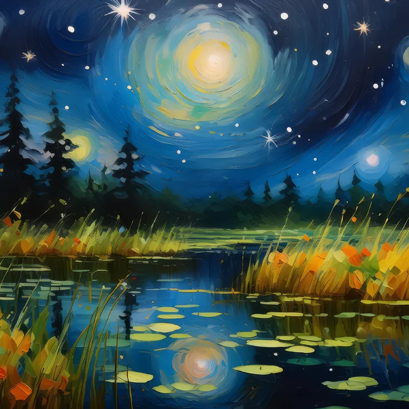 Painting: Starry Night Over the Marsh