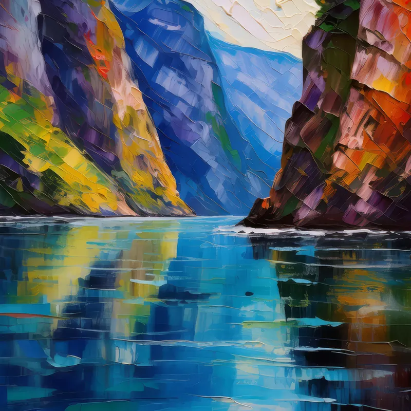 Painting: Steep Cliffs and Deep Waters