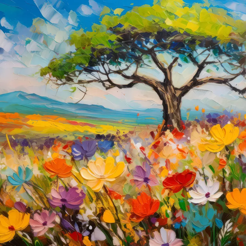 Painting: Steppe Wildflower Bloom