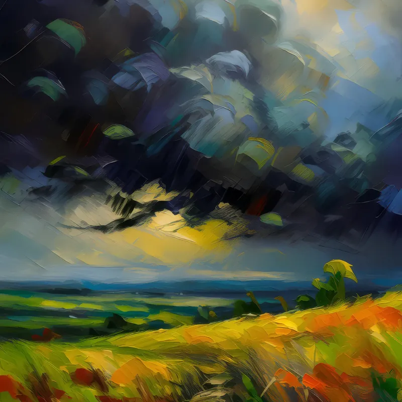 Painting: Storm Approaching Grassland