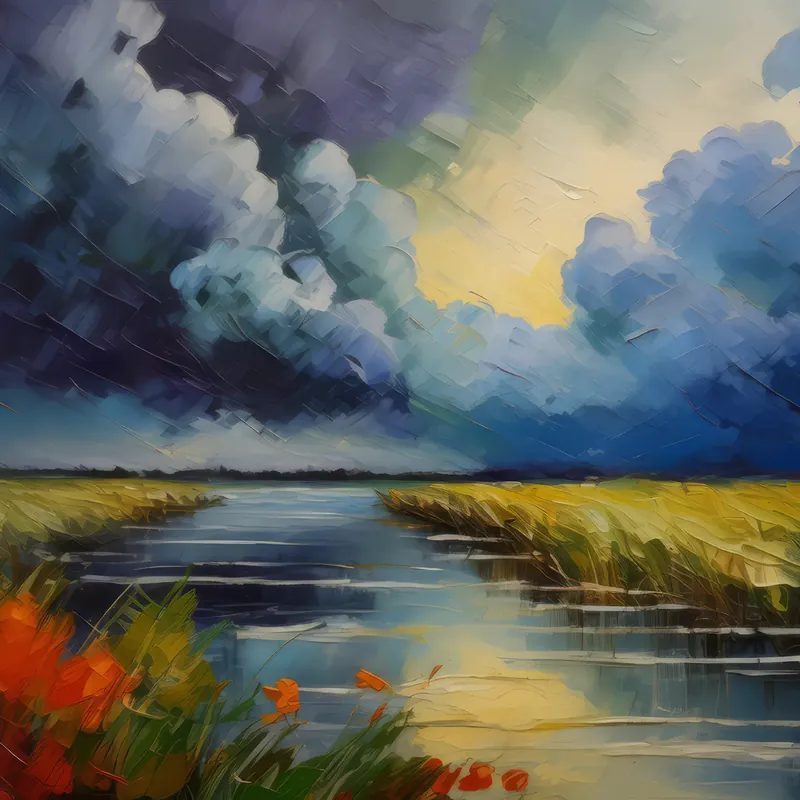 Painting: Storm Clouds Over Delta