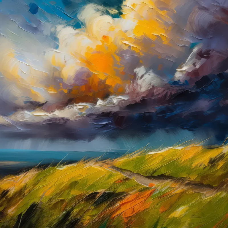 Painting: Storm Clouds Over Knoll