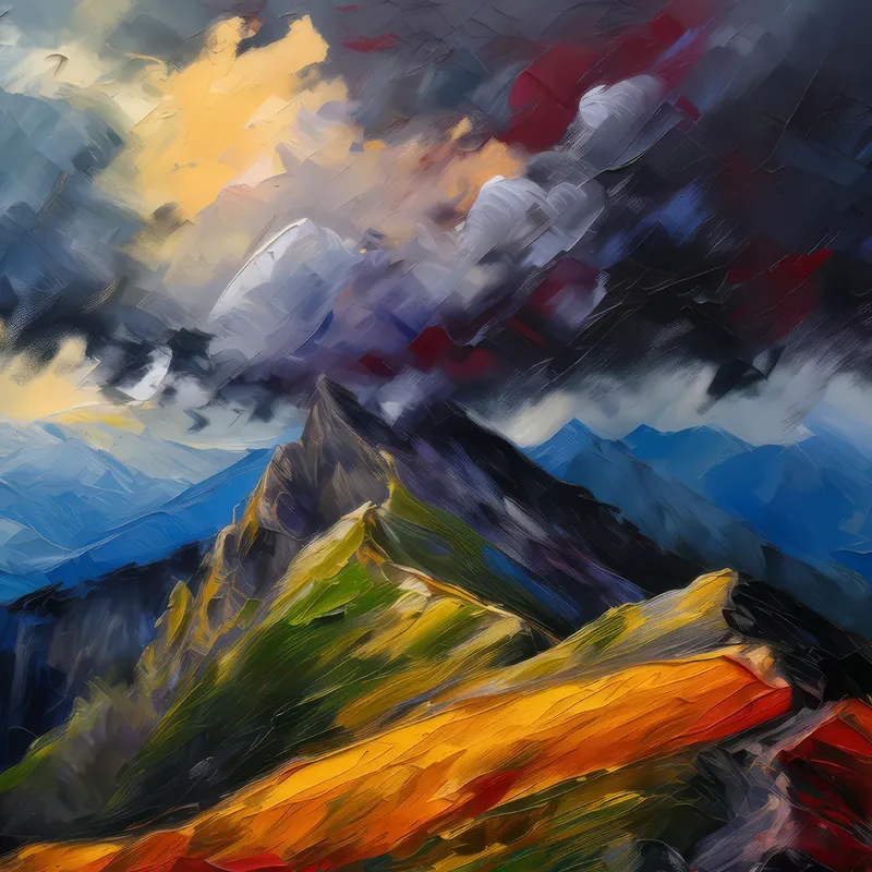 Painting: Storm Over Alpine Ridge