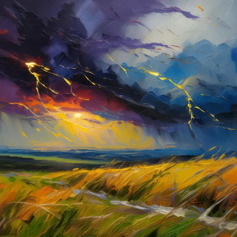 Painting: Storm Over Grassland