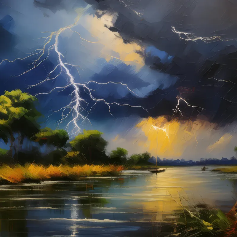 Painting: Storm Over the Delta