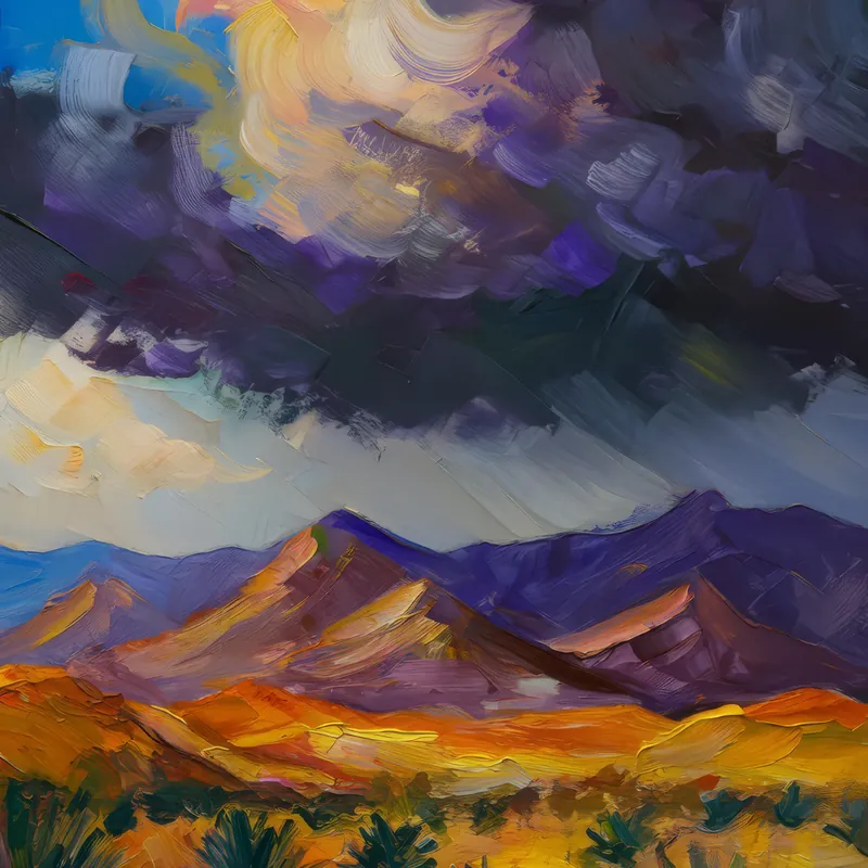 Painting: Stormy Desert Mountains