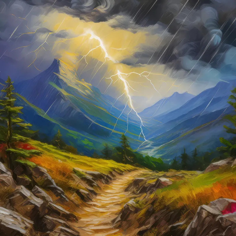 Painting: Stormy Mountain Trail