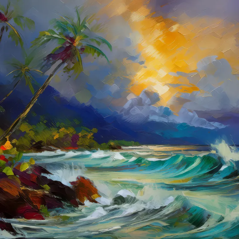 Painting: Stormy Tropical Ocean