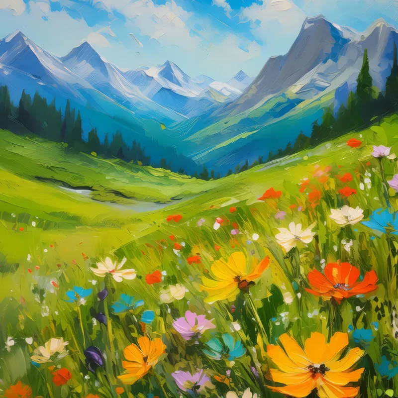 Painting: Summer Alpine Meadow