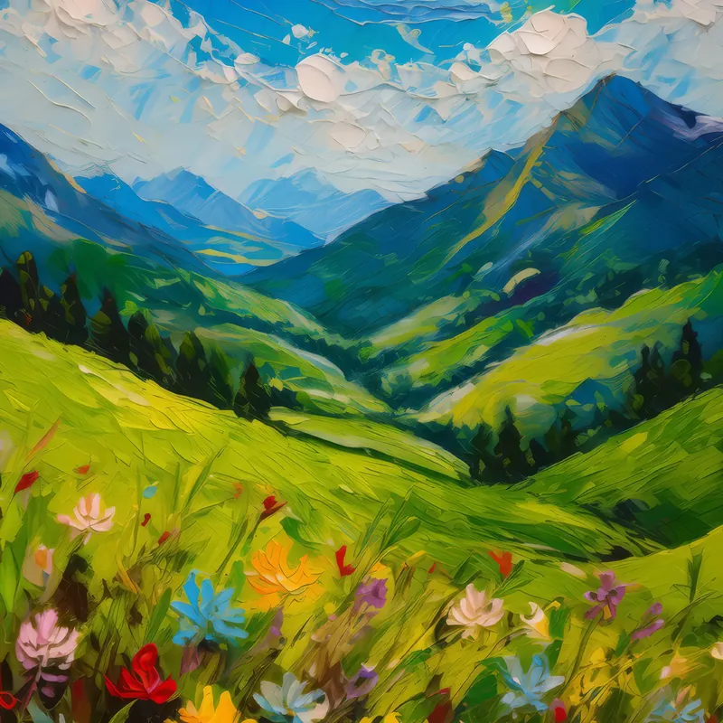Painting: Summer in the Alps