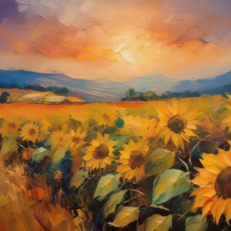 Painting: Sunflower Farm Sunset