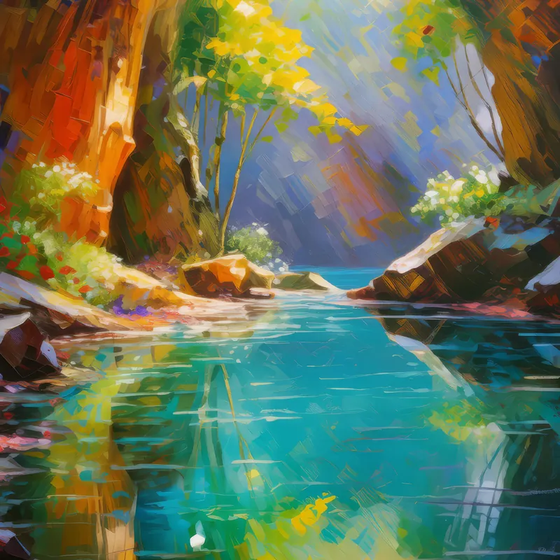 Painting: Sunlit Cave Grotto