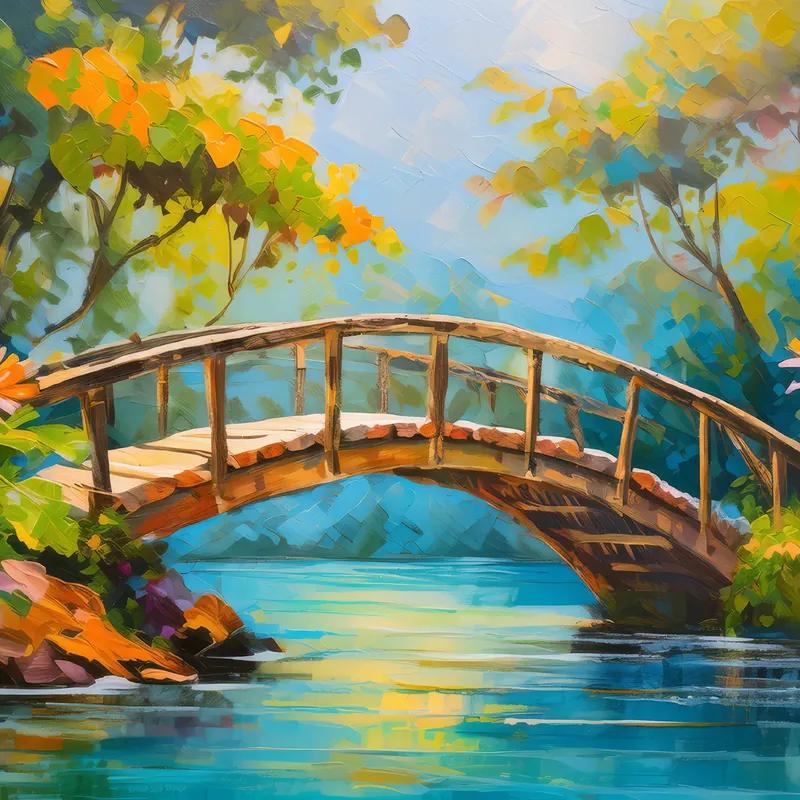 Painting: Sunlit Lagoon Bridge