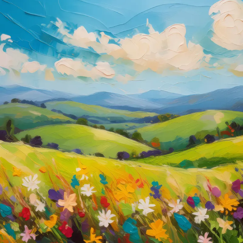 Painting: Sunny Pastoral Field