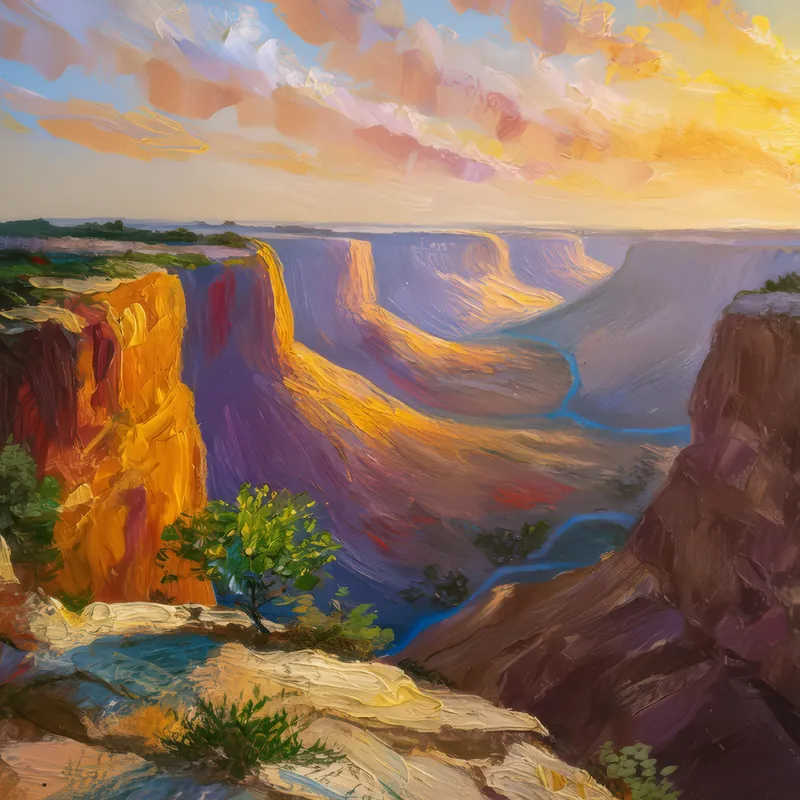 Painting: Sunrise Canyon Bluff