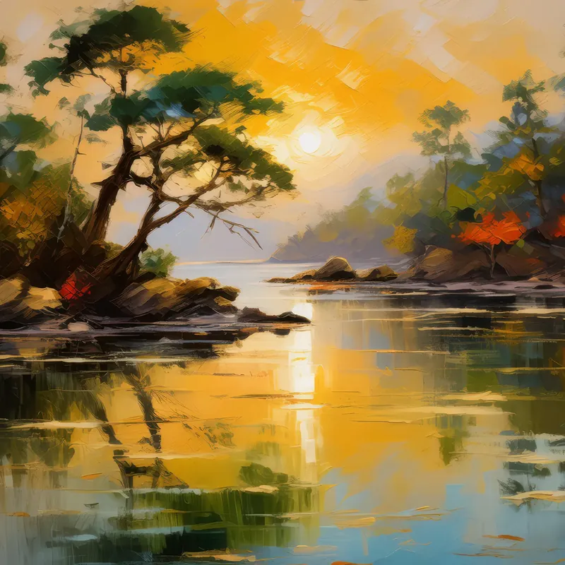 Painting: Sunrise Lagoon Serenity