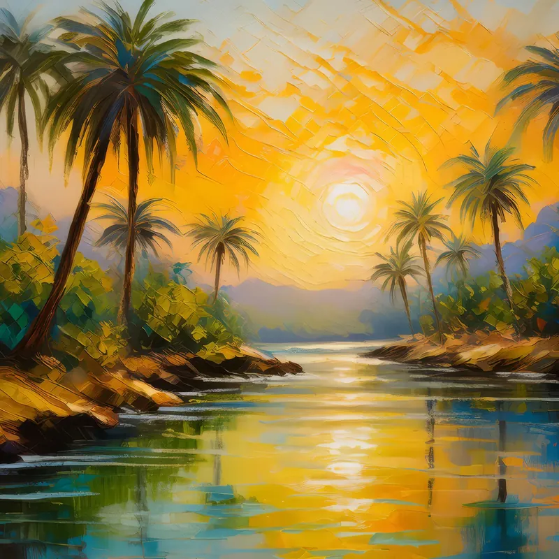 Painting: Sunrise Oasis Splendor