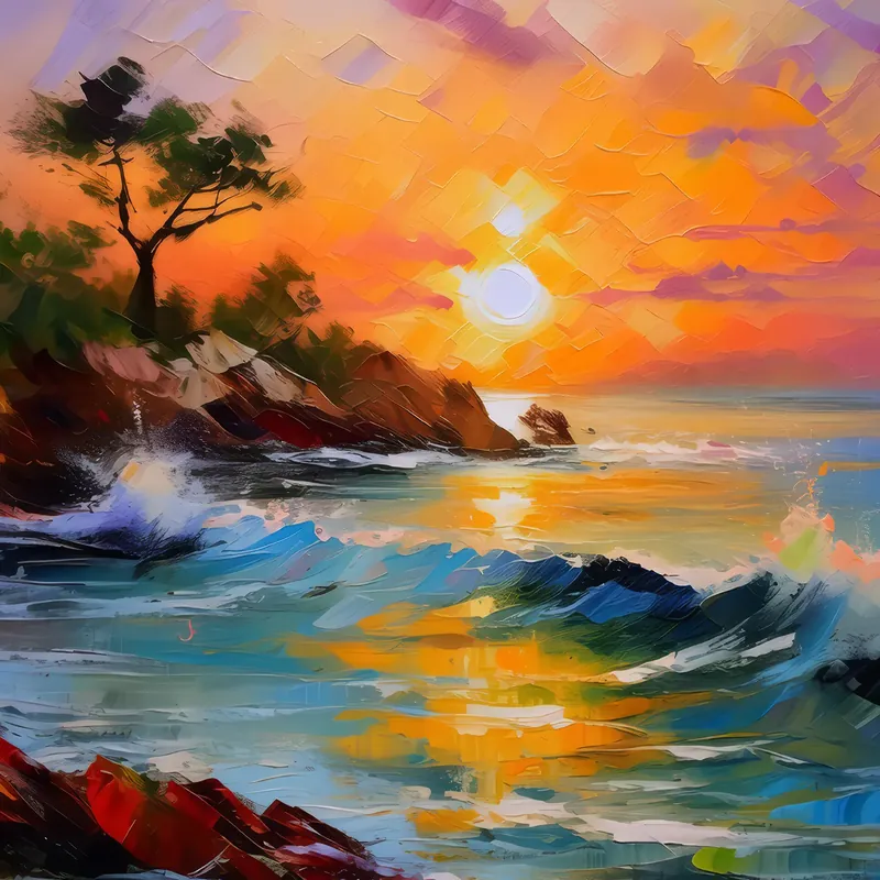 Painting: Sunrise Over Ocean
