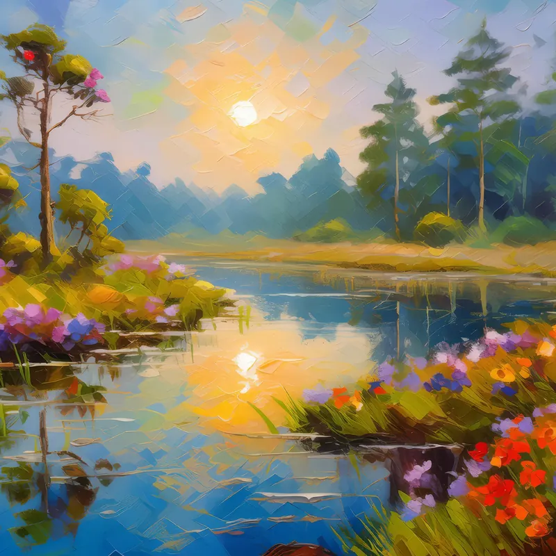 Painting: Sunrise Reflections on Moor