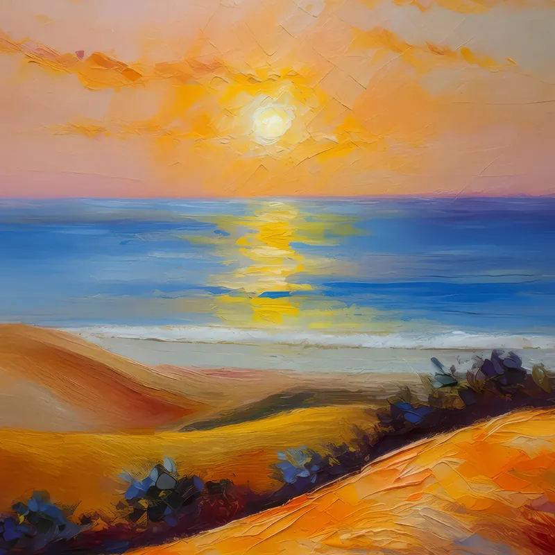 Painting: Sunrise on the Ocean Desert