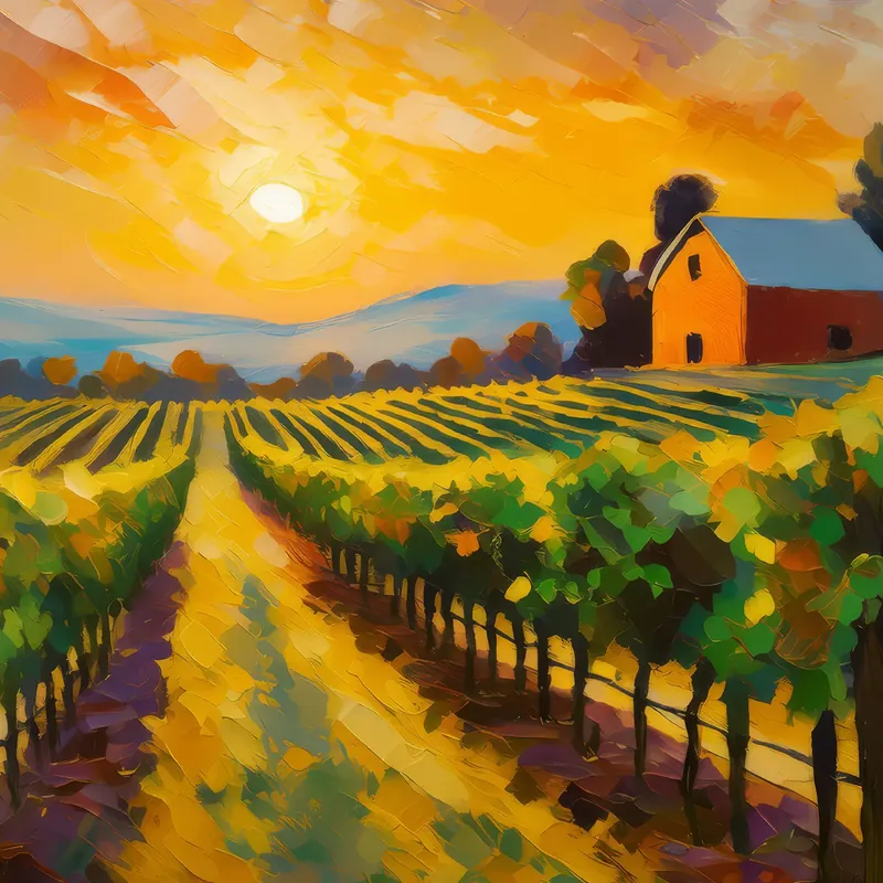 Painting: Sunset Vineyard