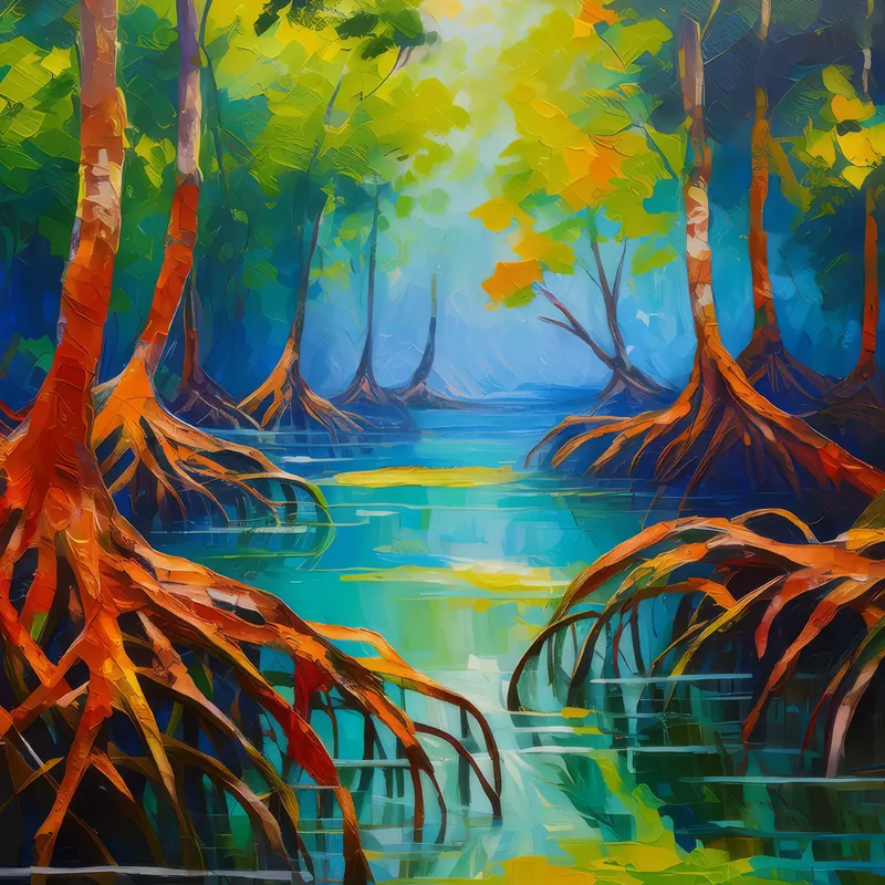 Painting: Swamp Mangrove Roots