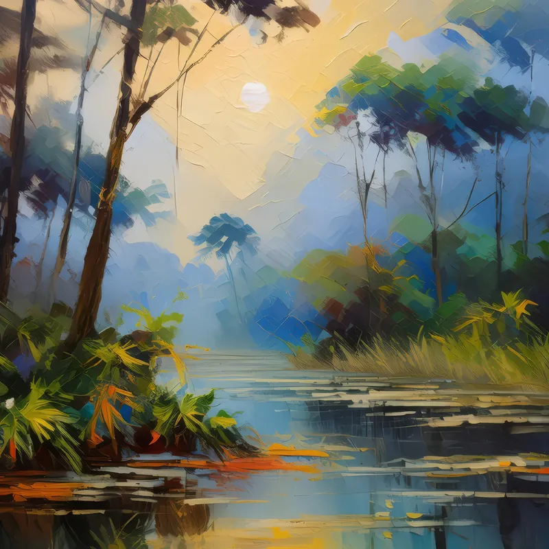 Painting: Swamp Mist Morning