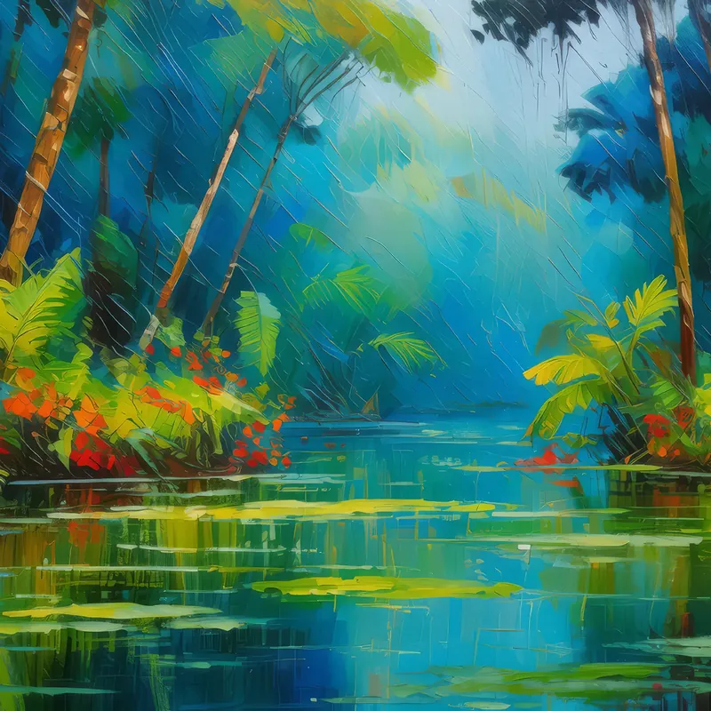 Painting: Swamp Rainfall